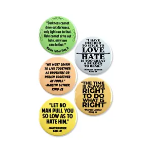 5 Pack - Dr. Martin Luther King Jr Day MLK Quotes Pinback Buttons - 2.25 Inch