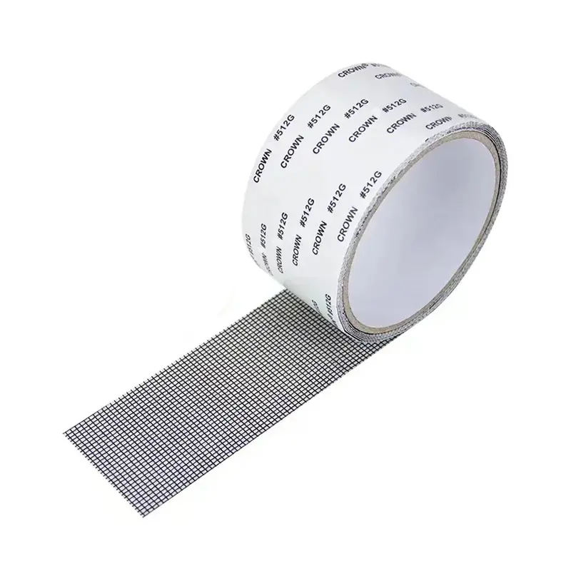 Durable Gray Fiberglass Mesh Window Screen Repair Tape - 2in x 157.5in (2 inches x 157.5 inches) Peel and Stick Super Adhesive, Grid Distribution, Insect-Block, Fixes Mesh Doors, Seals Cracks, Covering Tent Nets