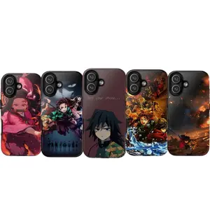 Demon Slayer 5 Epic Anime Designs Themed Phone Case Premium Matte Texture, Protection, Shockproof, Anti-Drop, For IPhone 17-11, Pro Max, Pro Plus, and Samsung S25-23 Protection Safety