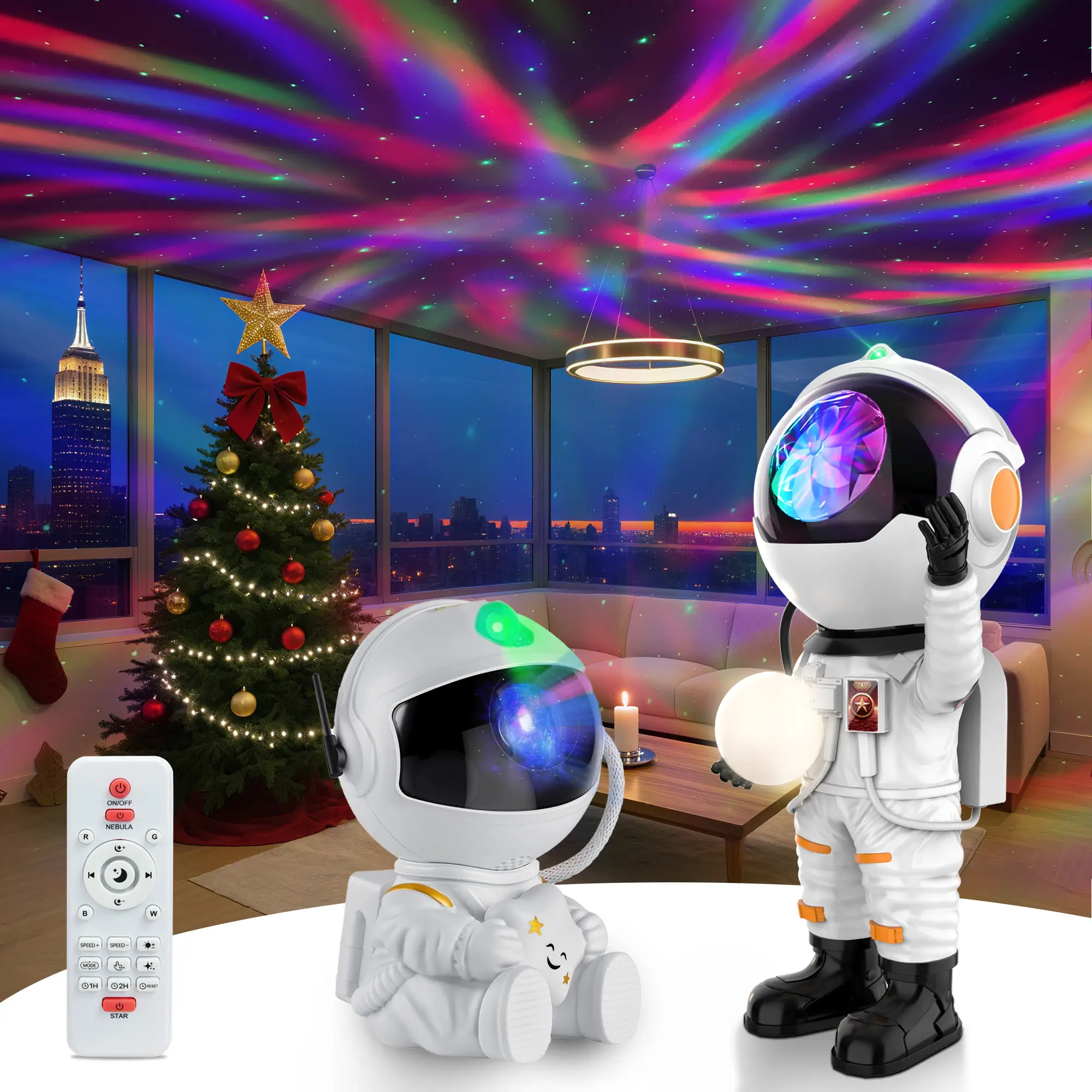 Rossetta Astronaut Galaxy Projector, LED Night Light for Kids with Timer and Remote, Home Decor, Gifts for Adults,Teens, Birthday Party