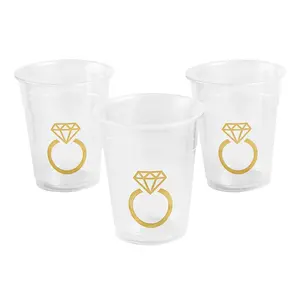 Bulk  50 Ct. Diamond Ring Clear Plastic Cups