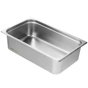 6 Pack Hotel Pans, Full Size Anti-Jam Steam Pan, 0.8mm Thick Stainless Steel Restaurant Steam Table Pan, 6-Inch Deep Commercial Table Pan, Catering Storage Food Pan, for Industrial Scientific