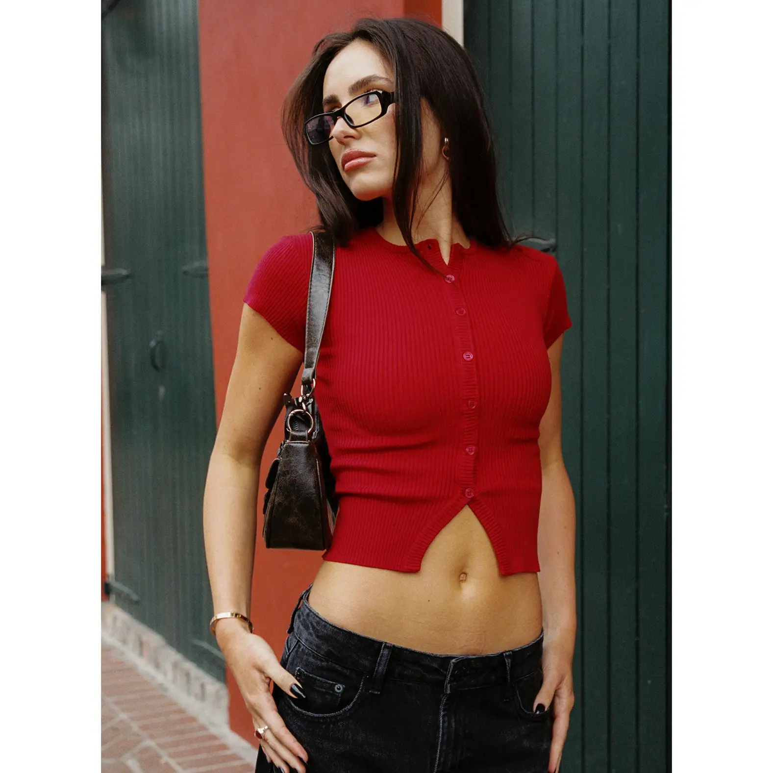 Suzu Knit Top Red