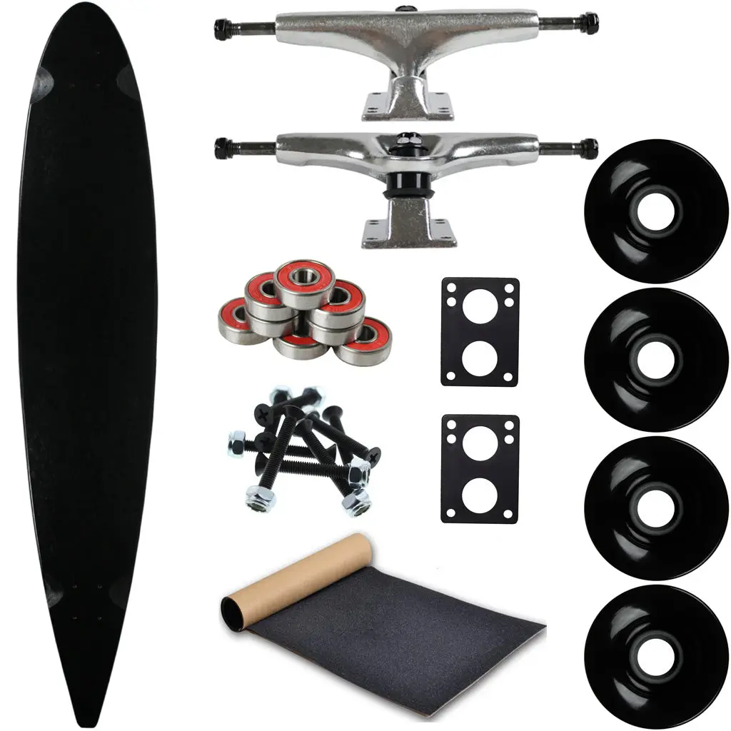 Moose Longboard Complete 9" x 47.75" Pintail Black