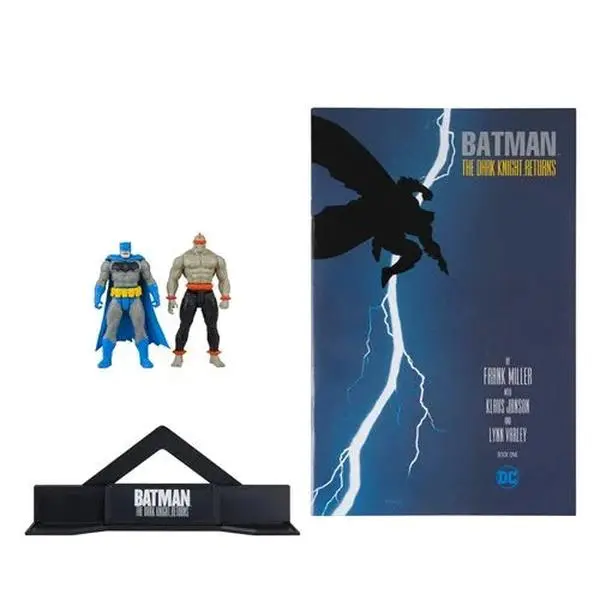 Batman and Mutant Leader 3-Inch Scale 2-Pack with The Dark Knight Returns #1 Comic Book Action Figures Dc