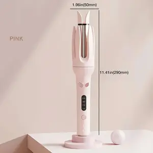 Negative ion hair curling iron, automatic 28 mm ceramic hair curler for women, rotating curling wand with 4 adjustable heat modes, professional auto hair styler for home salon, easy curling tool, ceramic curling irons
