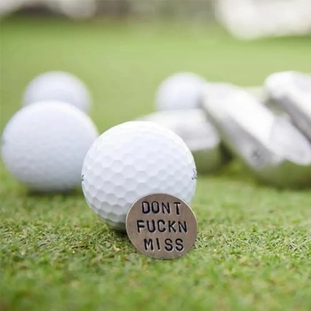 Funny Golf Ball Markers Pack of Four, Humorous Novelty Golf Accessories, Unique Gift for Men and Women Golf Players, Golf Gifts