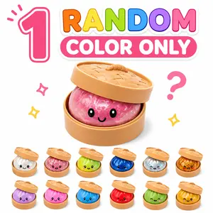 Creative Treasure Surprise Box - Random Color Dumpling Squishy Stress Relief Fidget Toy, Cute Sensory Party Favors & Collectible Gifts with Ultra-Rare Rainbow Glitter Variant