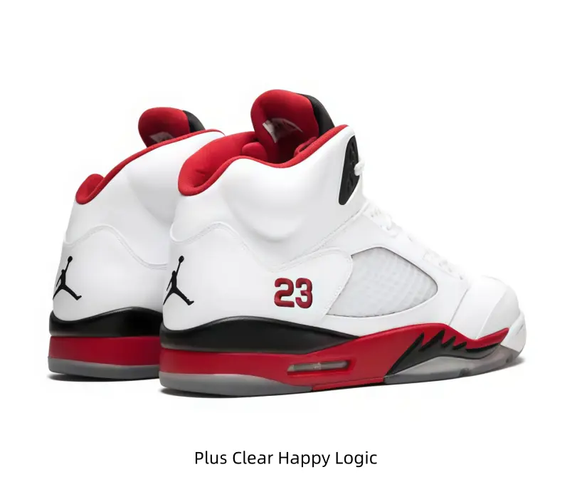 Classic White Red Black Mid High Top Visible Air Cushion Retro Basketball Sneakers Unisex, Smooth Full Leather & Smoke Gray Translucent Rubber Outsole #RetroBasketballShoes #HipHopKicks #UnisexStreetSneakers