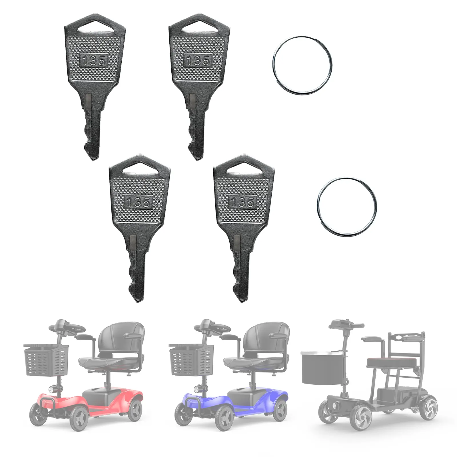 Universal Key for Four-Wheel Electric Mobility Scooters for Seniors