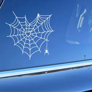 Heart Spider Web Car Decal – Gothic Emo Punk Rock Sticker for Cars, Laptops & Tumblers