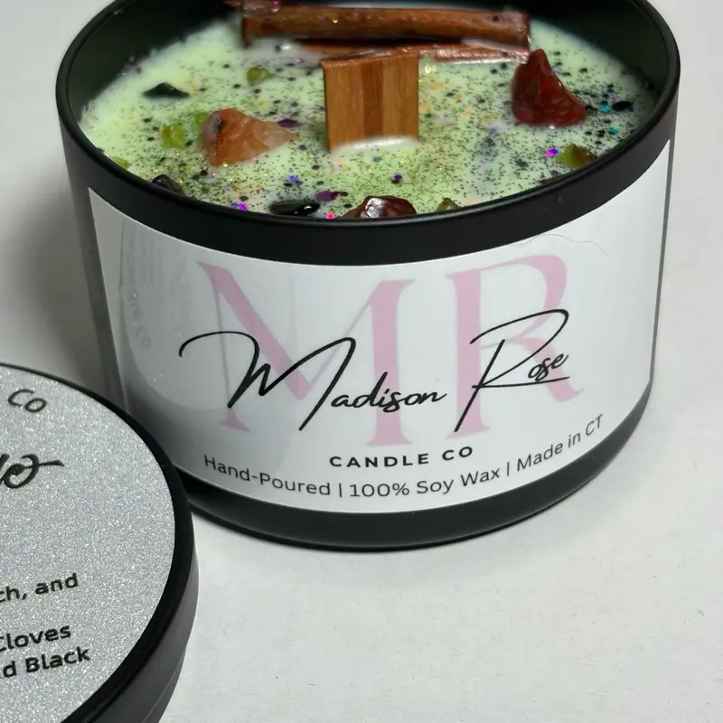 Witch Apple Cauldron Candle - Scented with Apple Butter Scotch and Marshmallow - Hand Poured 100% Soy Wax Jar