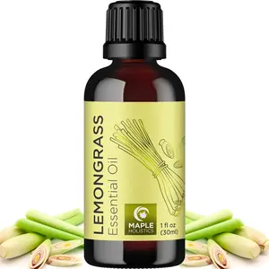 Pure Refreshing Lemongrass Essential Oil - Aromatherapy Lemongrass Oil for Hair Nails and Skin plus Potent Natural Aromatic Essential Oil for Diffusers for Home and Travel from Maple Holistics Maple Holistics