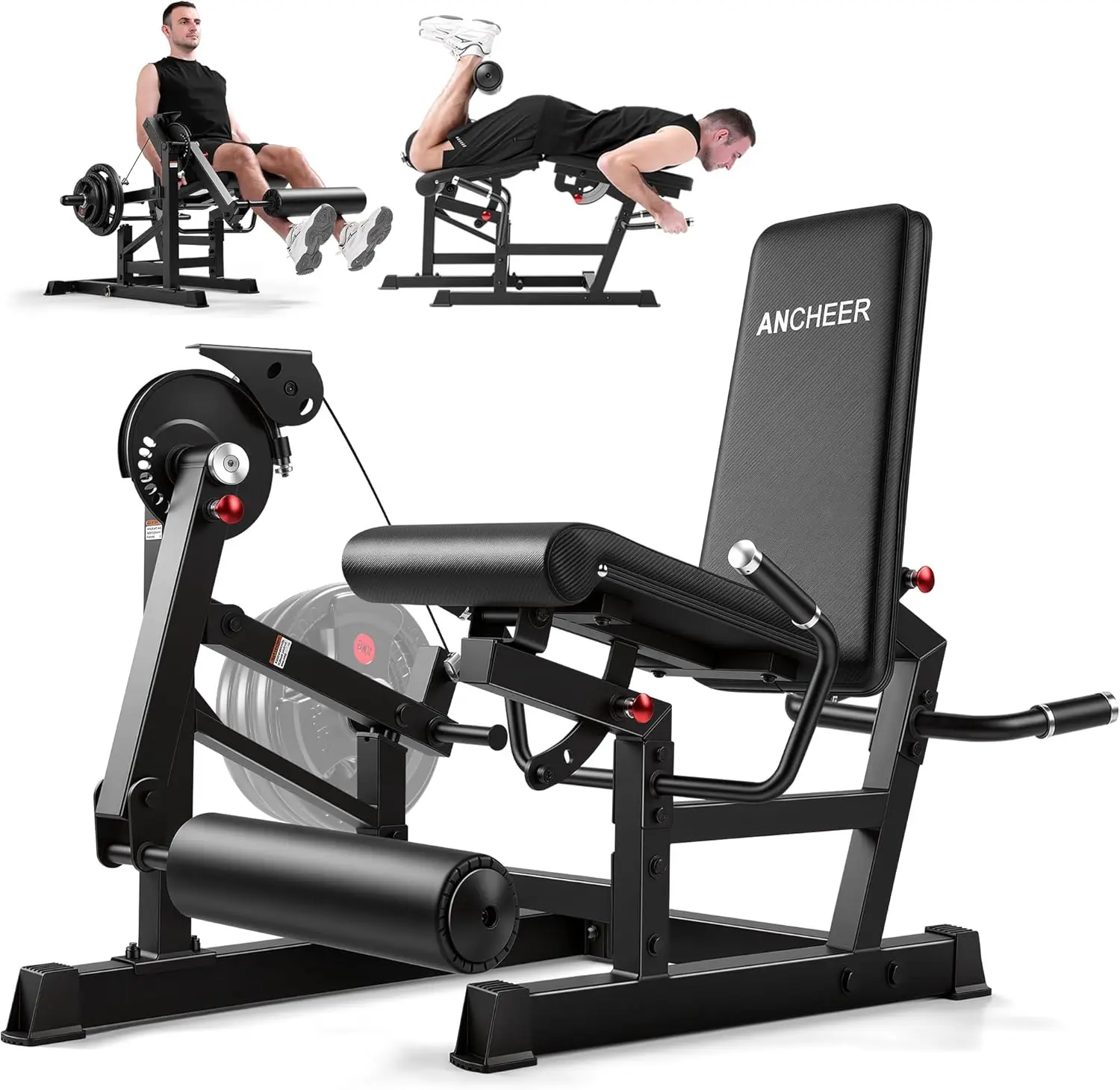 ANCHEER Leg Extension and Curl Machine, 400LBS Heavy-Duty 11-Position Adjustable Leg Trainer for  , Multi-Function Quad Hamstring Glute Trainer with Ergonomic Lumbar Protection, Compact for Small Spaces,  System,  Workout Equipment, Home Gym,SummerWins