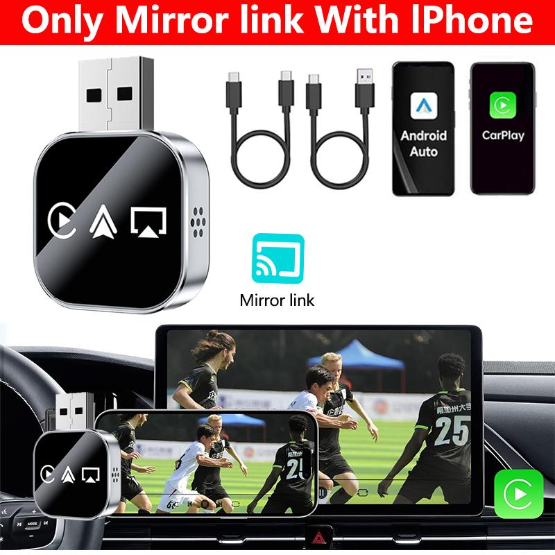 【Yurnlv】2026 Upgrade 3 in 1 AirPlay with wired toWireless Carplay Adapter,Only screen mirror forTiktok/YouTube, the car must has factory wired CarPlay