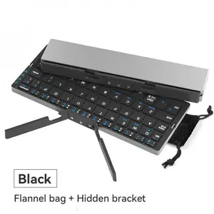 Multifunctional Keyboard Charging Wireless Bluetooth-Compatible Keyboard, Foldable Keyboard With Hidden Stand & Bag, Portable Keyboard For Phone & Tablet, Tech Gadgets