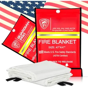 2025  Fire Blanket for  and Kitchen - 2 Pack Over 40"x40" Flame Suppression Fiberglass Fire Blankets for House Camping  Office Warehouse   Safety