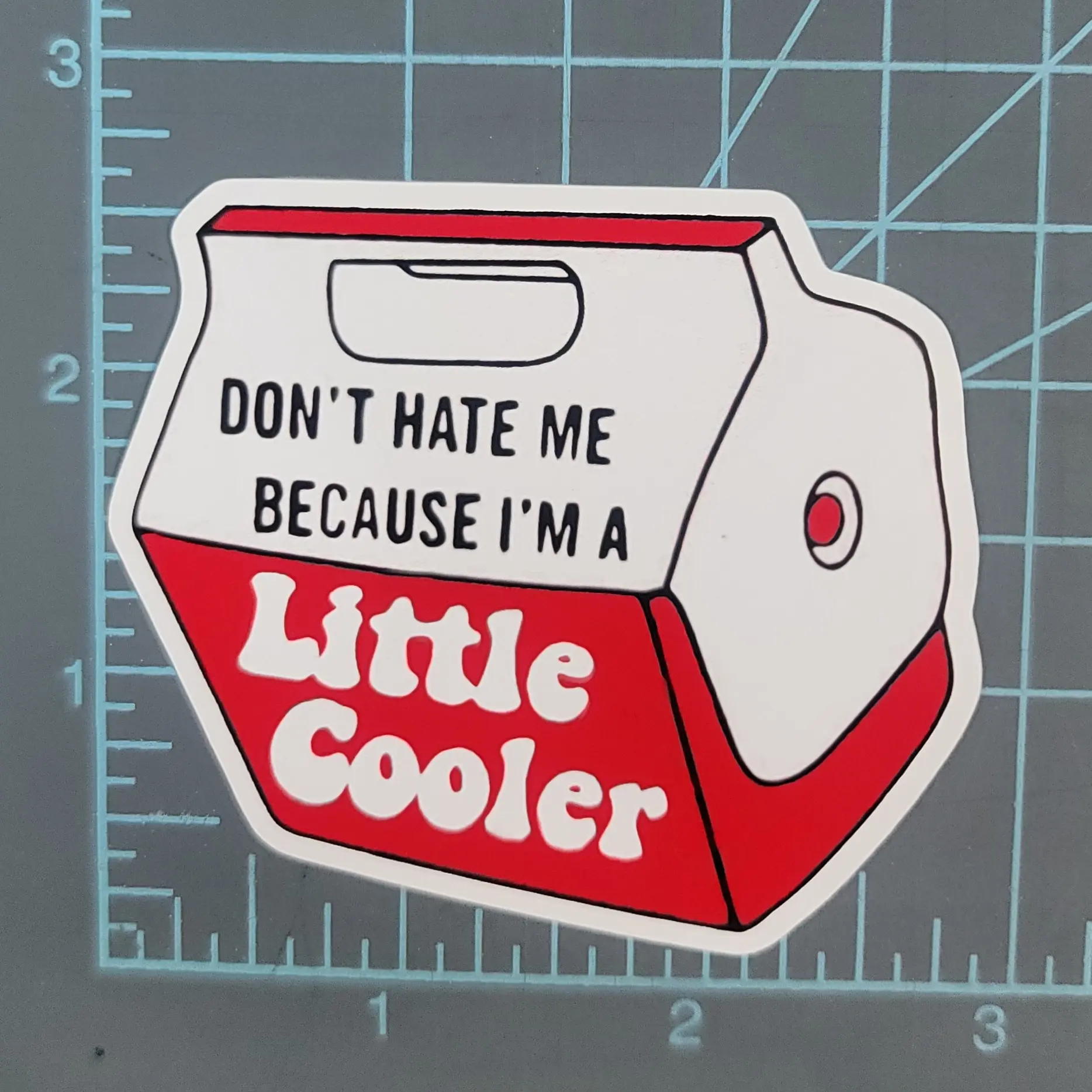 "Little Cooler" Car Decal Sticker - Compact Design Automotive Exterior Accessory for Car Lovers with Chill Vibes