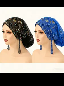 Women's Elegant Lace Beaded Scarf Set, Two-Piece Design for Daily Wear & Special Occasions, Perfect Gift Idea for Her