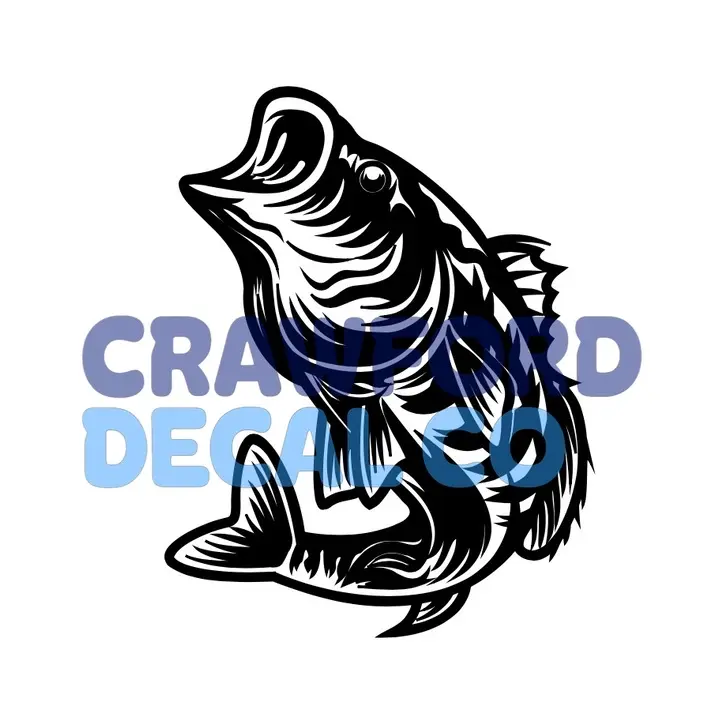 Bass Fish Decal for Trucks Cars and More Multiple Colors Available Easy to Apply