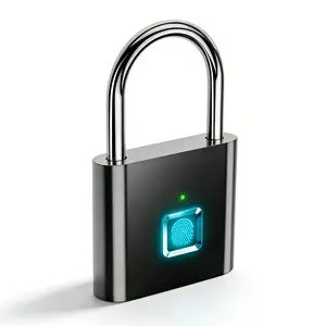 Smart Fingerprint Padlock - Bluetooth Unlock, IP67 Waterproof Lock with 10 Fingerprint Capacity for Suitcases, Lockers & Outdoor Gates