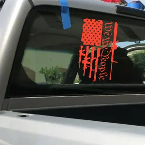 We The People American Flag Decal Holographic Vinyl 12" Car Decal Easy Application Patriotic Car Accessory