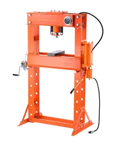 【Summervibes】VEVOR Hydraulic Shop Press, 50 T H-Frame Pneumatic Shop Press with Press Plate & Triangular Support, Stable Garage Floor Adjustable Hydraulic Press with Relief Valve, Fit for Bending & Straightening