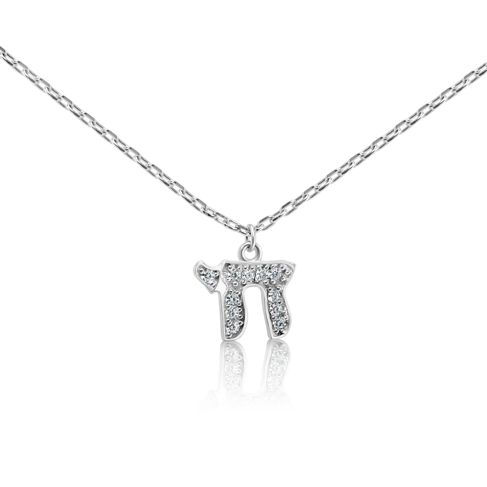 Chai Charm With Sparkling Stones in 925 Silver Daily Wear