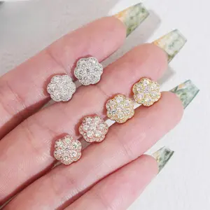 [ICE HUE]18K Gold Vacuum Plated S925 with 5A+ Sri Lanka Moissanite, 10mm Flower Earrings for Men Women, Luxury Casual Fashion Jewelry, Daily Wear Gift Idea, Classic Simple Style