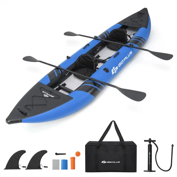 12.5ft 2-Person Inflatable Kayak, Tandem Kayak with 507LBS Capacity, Padded Seats, Aluminum Paddles & Pump, Portable Fishing & Touring Kayak for Lakes & Rivers summerwins