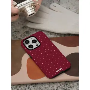 Black and white polka dot two-in-one drop-proof design film protective shell phone case, compatible with iPhone 17/16/15/14/13/12/11/X/XS/XSMAX/XR/7P/8P, polka dot pattern, fresh style, is a great gift for friends, family and yourself.