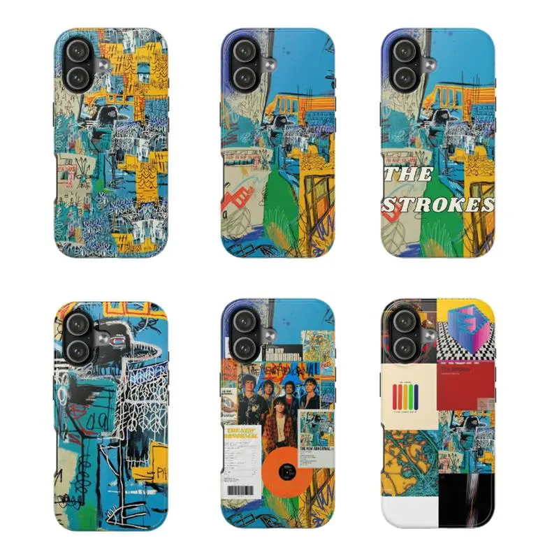 Shiny Shockproof The Strokes Album Art Phone Casing, Retro Indie Rock Fan Protector Accessory, Compatible with iPhone 11-17 Pro Max/Plus, Samsung Galaxy S23-25