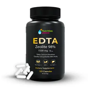 Nutrition Phirst EDTA Zeolite 98% – 1500 mg Advanced Detox & Chelation Formula with Calcium Disodium EDTA + Clinoptilolite Zeolite – Anti-Inflammatory, Liver, Kidney & Heavy Metal Cleanse Support – 120 Vegan Capsules