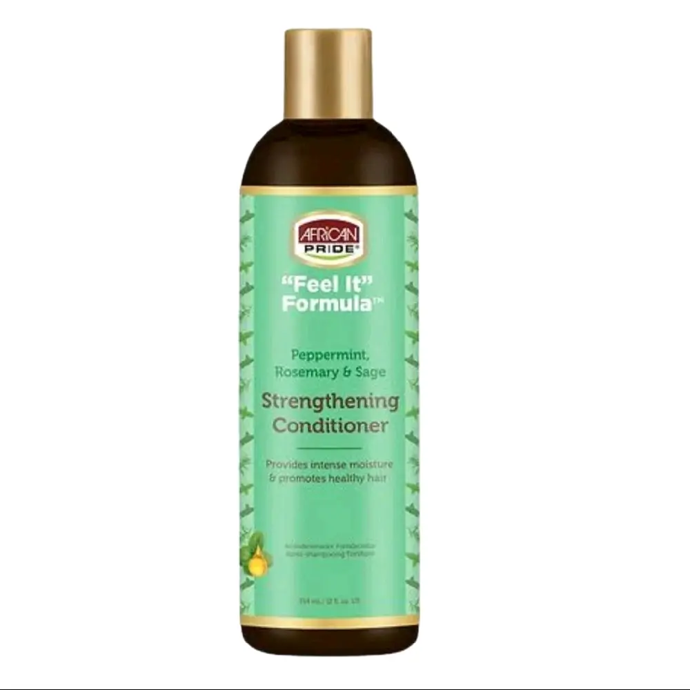 African Pride Feel It Formula Strengthening Conditioner 12.0 fl oz - Peppermint, Rosemary & Sage for Intense Moisture & Healthy Hair