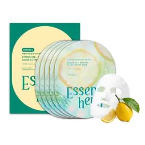 Tea Tree Relief Cotton Mask, Soothing & Hydrating, Vegan, Korean Skin Care Face Mask 23g*5sheets (Lemon Dill)