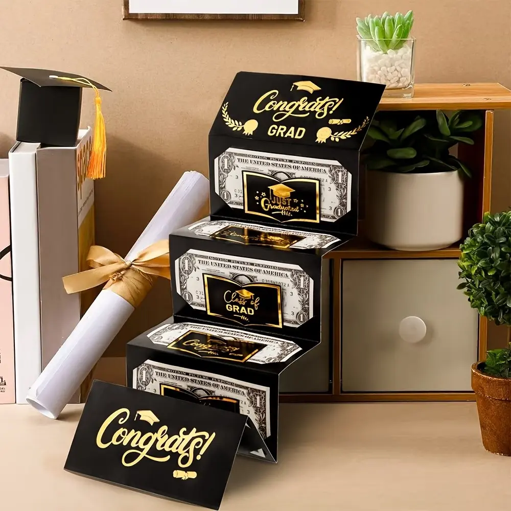 2 Self-Seal Folding Cash Envelopes, Money Envelopes, Self Sealing Envelopes, and Graduation, Ideal for Campus Gifts, Wallets, Cash Clips, Office, Events, Daily Use