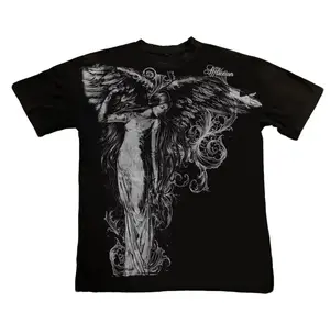Y2K Gothic Graphic T-Shirt, Skull Cross Streetwear Tee, Grunge Aesthetic Apparel, Alt Fashion Top, Crew Neck, Short Sleeve, Cotton, Men Women Top