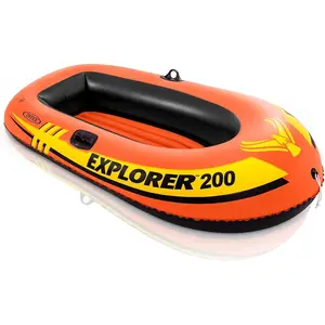 INTEX Explorer Inflatable Series: Dual Air Chambers – Welded Oar Locks Grab Hand