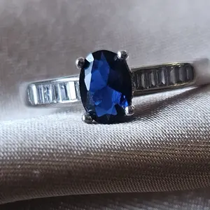 Delicate blue crystal ring.