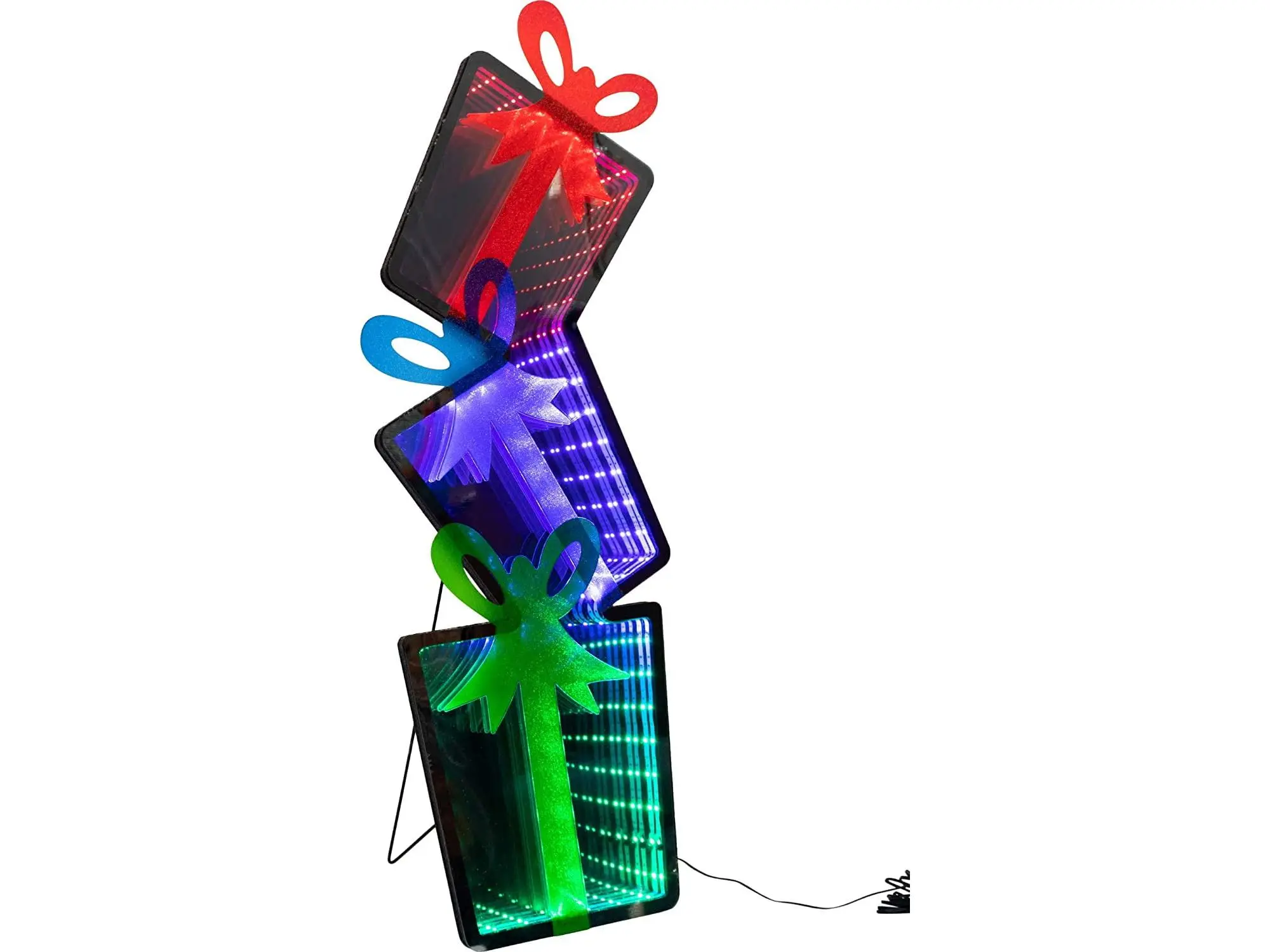 36 in. Infinity Light Gift Stack Yard Art - Multi Color