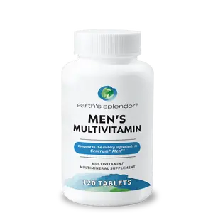 Earth's Splendor Men's Multivitamin - 120 Tablets with Vitamin D3, C, Zinc, B12 & Iron for Muscle Health, Immune Defense & Energy Boost