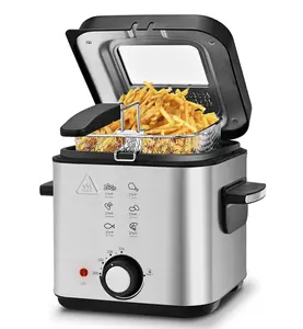 SUSTEAS Electric Fryer – 1.5L/2.5L Oil Capacity, Cool-Touch Rim, Non-Stick Basket, Intelligent Temperature Control, Perfect for Household Use