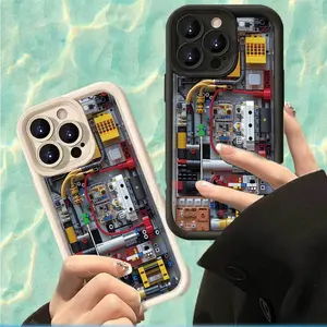 Vintage Retro Shock-Resistant Soft Phone Case Designed with  Circuit Panel for Various for iphone Models Including 17 16 15 14 13 12 11 PRO MAX PLUS,AIR Mini SE and iPhone XS MAX