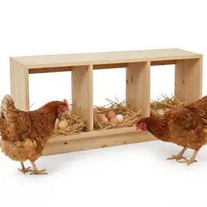 Heavy Duty Wooden Chicken Nesting Box for Poultry – 2/3/4/6/8-Compartment Single Layer, Easy Assembly, Ideal for Hens, Chickens, Ducks, Coops and Farms
