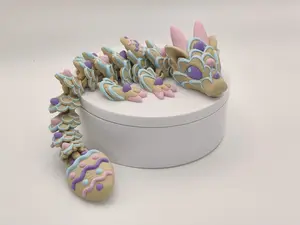 Baby Easter Cookie Dragon, Articulating Dragon, 3D Printed Fidget Toy chill  room  accessories easter home decoration Mini Dragon Desktop Figurine dragon fidget toy print dragon statue
