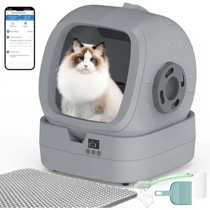 Smart Health Monitor Self Cleaning Litter Box APP Control Weight Monitoring 86L Ultra Quiet Automatic Cat Litter Box with Safe Anti Pinch Assembly Required