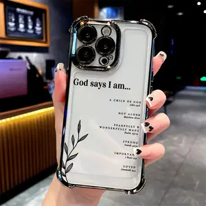 Christian Affirmations Bible Verses Quote Phone Case, Compatible with iPhone 17 16 15 14 13 12 11 PRO MAX PLUS, AIR and iPhone X XS MAX, Shockproof Transparent Soft Back Case, Daily Inspiration, Faith Accessories, UV Printed Design, Religious Gift