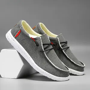 PLUS SIZE Men's Slip Canvas Loafer Shoes, Comfy Breathable Non Slip Causal Sneakers For Men's Outdoor Activities Women Flat