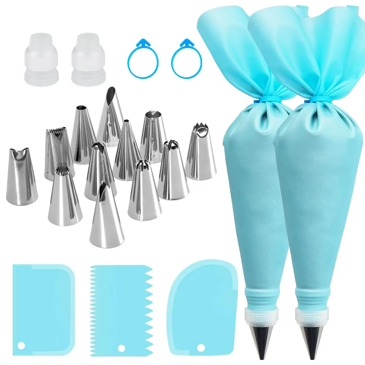 21-Piece Cake Decorating Tool Set, Baking Accessories with Icing Tips, Piping Bags & Molds, Perfect for Halloween Christmas Thanksgiving