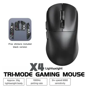 Wireless Gaming Mouse for PC Laptop, 59g Lightweight Tri-Mode Mouse, Bluetooth 5.4 & 2.4G Wireless, 8000 DPI Adjustable, 1000Hz Polling Rate, Rechargeable Ergonomic Mouse for Gaming and Work
